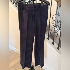 Express Navy Pinstripe Wide-Leg Trousers
